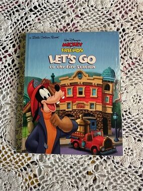Disney Mickey & Friends Let's Go to the Fire Station Little Golden Book